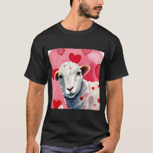 Valentijnsdag Love Heart Sheep Vriendin Fiancé T-shirt