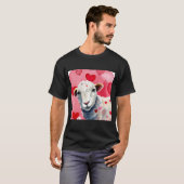 Valentijnsdag Love Heart Sheep Vriendin Fiancé T-shirt (Voorkant volledig)