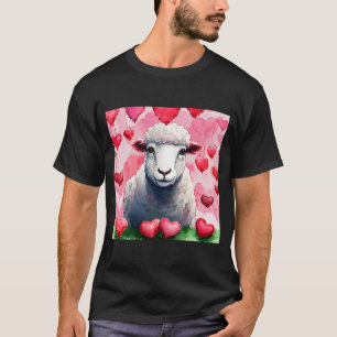 Valentijnsdag Love Heart Sheep Vriendin Fiancé T-shirt