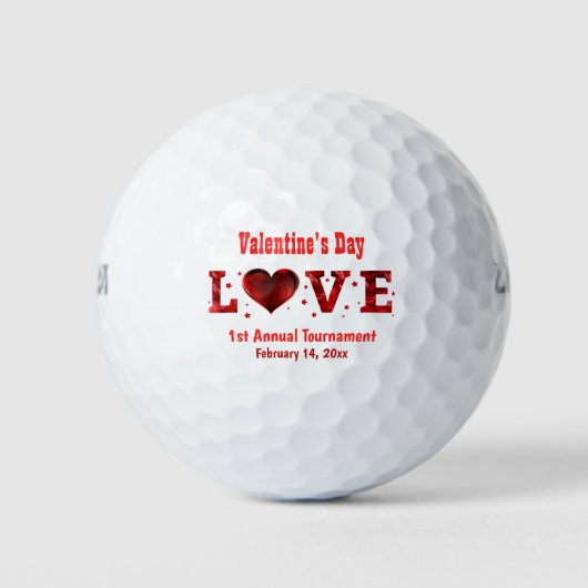 Valentijnsdag Love Heart Tournament Golfballen (Voorkant)