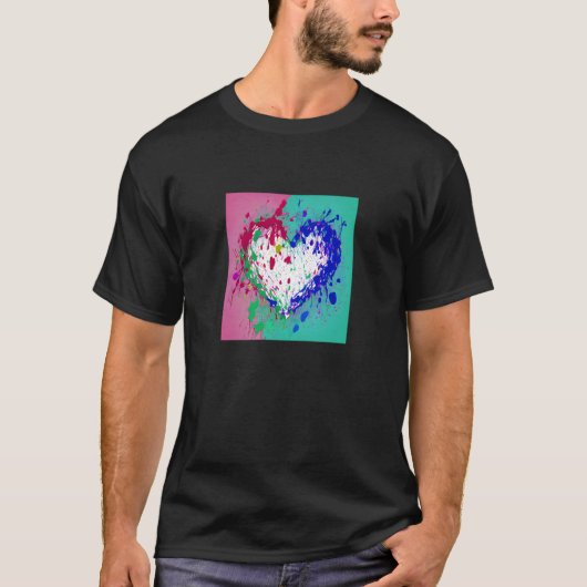 Valentijnsdag Love Heart Vriendin Fiancée T-shirt (Voorkant)