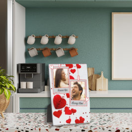 Valentijnsdag Love Hearts Custom Couple Foto Fotoplaat