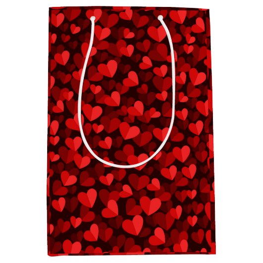 Valentijnsdag Love Hearts Cute red and roze Med Medium Cadeauzakje (Voorkant)