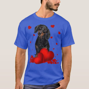 Valentijnsdag Love Hearts Dachshund Dog Puppy Lov T-shirt