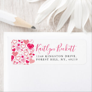 Valentijnsdag Love Hearts Etiket