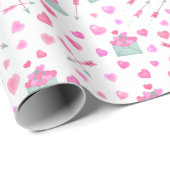 Valentijnsdag Love Hearts Pattern Wrapping Paper Cadeaupapier (Rol Hoek)