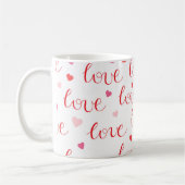Valentijnsdag Love Hearts Red Pink Pattern Koffiemok (Links)