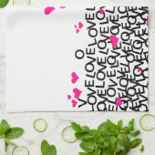 Valentijnsdag Love Kitchen Towel Theedoek (Gevouwen)