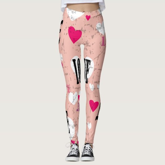Valentijnsdag Love Leggings (Voorkant)
