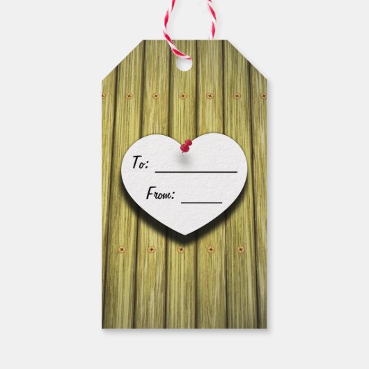 Valentijnsdag Love Message Heart Cadeaulabel (Achterkant)
