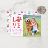 Valentijnsdag LOVE Modern Pet Dog Photo Classroom Notitiekaartje (Voorkant / Achterkant in situ)