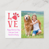 Valentijnsdag LOVE Modern Pet Dog Photo Classroom Notitiekaartje (Voorkant)