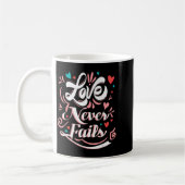 Valentijnsdag Love Never Fails Koffiemok (Links)