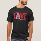 Valentijnsdag Love Oncology RN Women Nursing Gnom T-shirt (Voorkant)