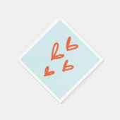 Valentijnsdag Love Pastel Blauw en Rood Servet (Hoek)