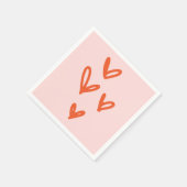 Valentijnsdag Love Pastel Roze en Rood Servet (Hoek)