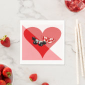 Valentijnsdag Love Pattern met twee vlinders Servet (Insitu)