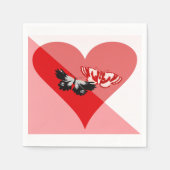 Valentijnsdag Love Pattern met twee vlinders Servet (Voorkant)