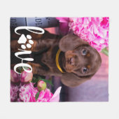 Valentijnsdag LOVE Persoonlijke foto foto Dog Fleece Deken (Voorkant (Horizontaal))