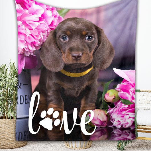 Valentijnsdag LOVE Persoonlijke foto foto Dog Fleece Deken
