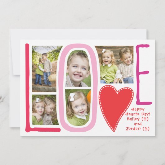 Valentijnsdag Love Photo Collage Card Feestdagenkaart (Voorkant)