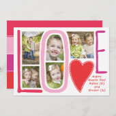 Valentijnsdag Love Photo Collage Card Feestdagenkaart (Voorkant / Achterkant)