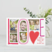 Valentijnsdag Love Photo Collage Card Feestdagenkaart (Staand voorkant)