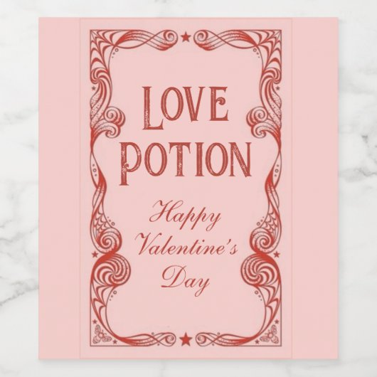 Valentijnsdag Love Potion Wijn Etiket (Enkel label)