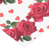Valentijnsdag Love Red Hearts and Rozen Korte Tafelloper (Hoek)