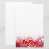 Valentijnsdag Love Red Hearts Briefpapier (Voorkant / Achterkant)