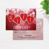 Valentijnsdag Love Red Hearts Cadeaubon Visitekaartje (Bureau)