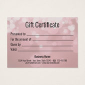 Valentijnsdag Love Red Hearts Cadeaubon Visitekaartje (Achterkant)