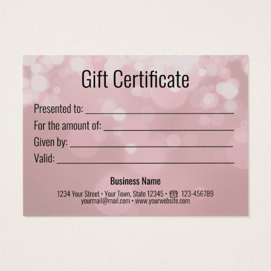 Valentijnsdag Love Red Hearts Cadeaubon Visitekaartje (Achterkant)