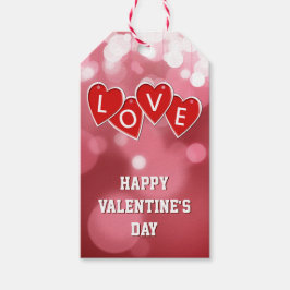 Valentijnsdag Love Red Hearts Cadeaulabel