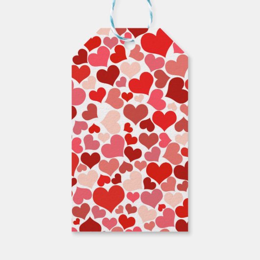 Valentijnsdag Love Red Hearts Cadeaulabel (Achterkant)