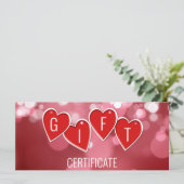Valentijnsdag Love Red Hearts Gift Kaart (Staand voorkant)