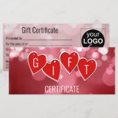 Valentijnsdag Love Red Hearts Gift Kaart (Voorkant / Achterkant)