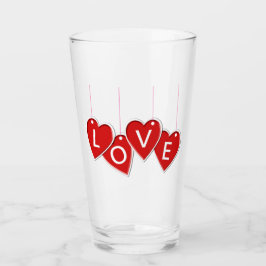 Valentijnsdag Love Red Hearts Glas