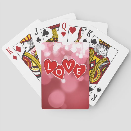 Valentijnsdag Love Red Hearts Pokerkaarten (Achterkant)