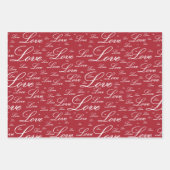 Valentijnsdag "Love" Red Typografie Patroon Inpakpapier Vel (Voorkant 2)