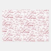 Valentijnsdag "Love" Red Typografie Patroon Inpakpapier Vel (Voorkant)