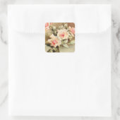 Valentijnsdag Love Romance Roses Vierkante Sticker (Tas)