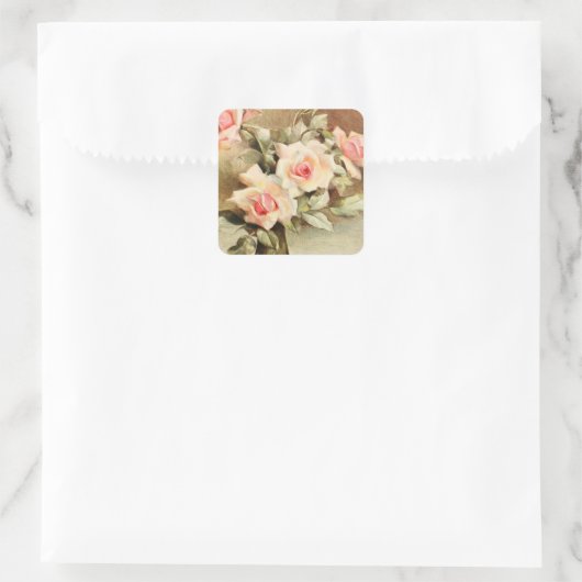 Valentijnsdag Love Romance Roses Vierkante Sticker (Tas)