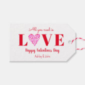 Valentijnsdag Love Script Heart Cadeaulabel (Voorkant (Horizontaal))