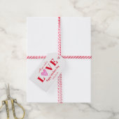 Valentijnsdag Love Script Heart Cadeaulabel (Met Touw)