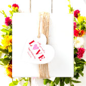 Valentijnsdag Love Script Red Heart Bedankjes Labels