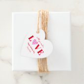 Valentijnsdag Love Script Red Heart Bedankjes Labels (In situ)