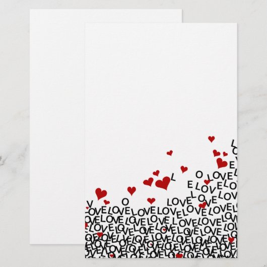 Valentijnsdag Love Stationery Briefpapier (Voorkant / Achterkant)