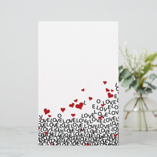 Valentijnsdag Love Stationery Briefpapier (Staand voorkant)