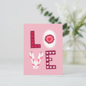 Valentijnsdag Love Stencil Mini Harten en Kant Feestdagenkaart (Staand voorkant)